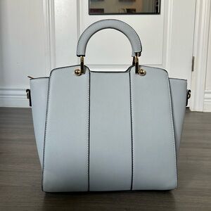 Baby Blue Sky Blue Handbag with Gold Hardware